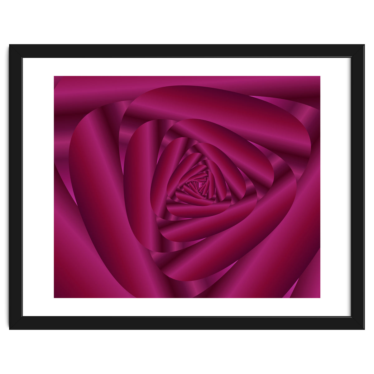 Pink Color Rose Swirl Art