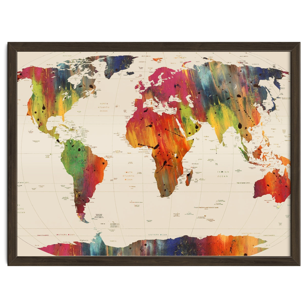 ALLOVER THE WORLD-Painted map