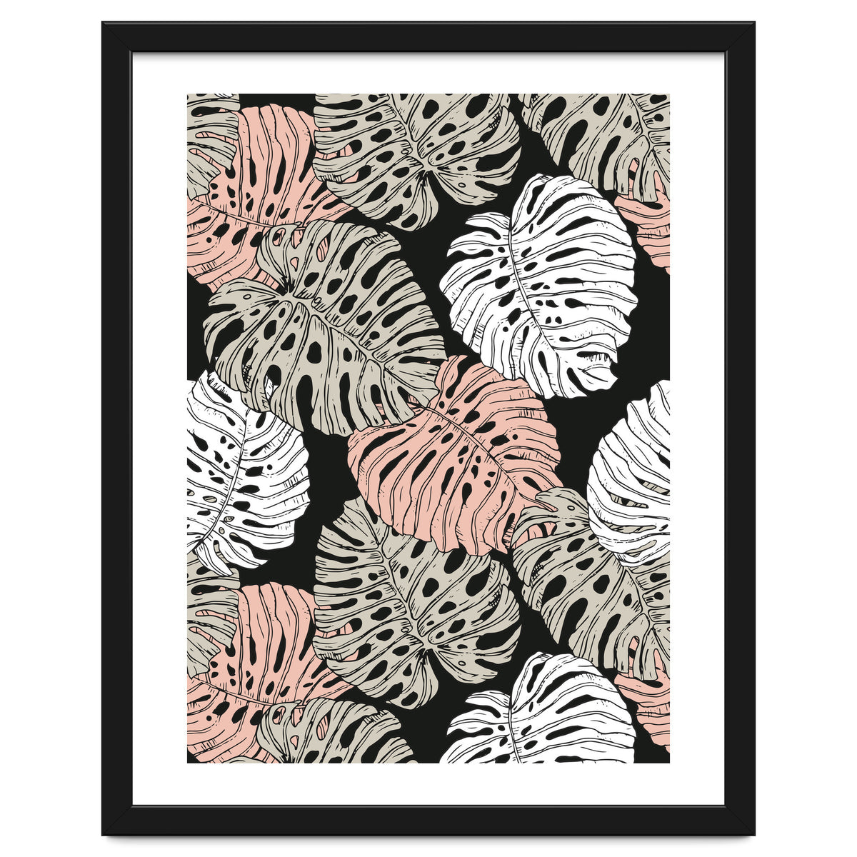 Monstera in the darkness of the jungle