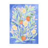 Wild Orange FLoral | Cobalt Blue (Print Only) thumbnail