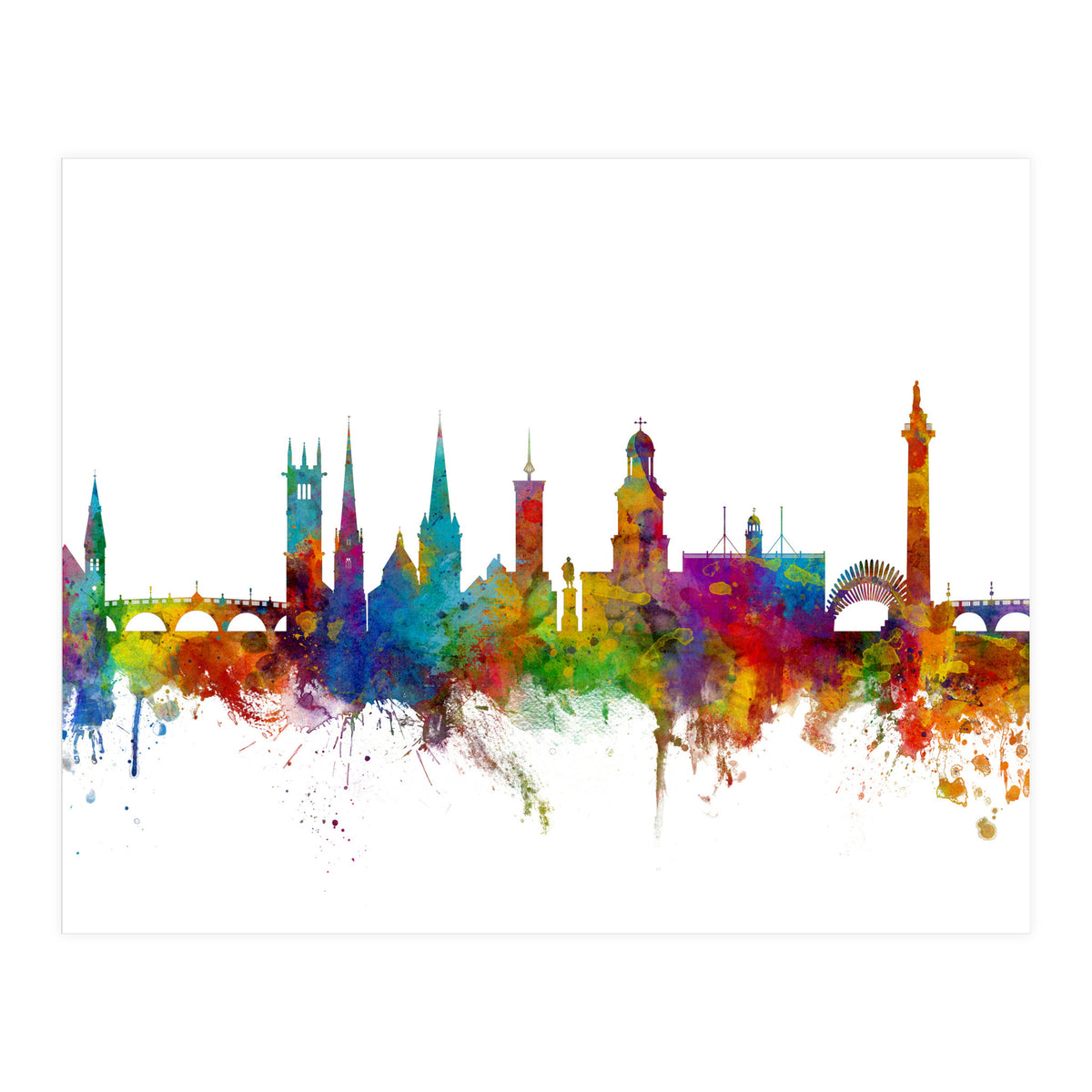 Shrewsbury England Skyline (Print Only)