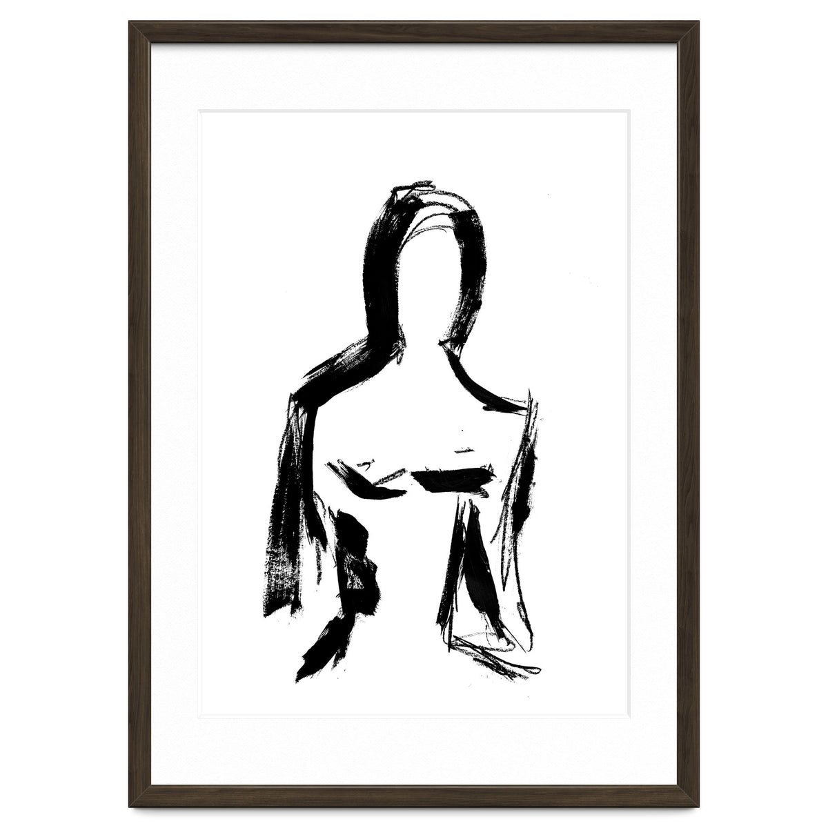 Abstract Monochrome Female Figure