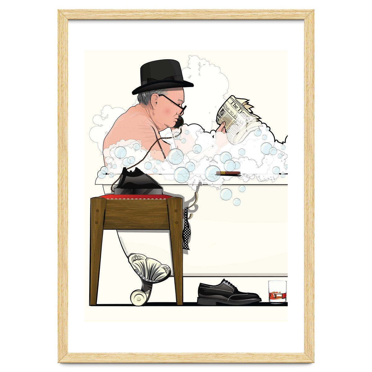 Winston Churchill in Bathtub, Funny Bathroom Humour