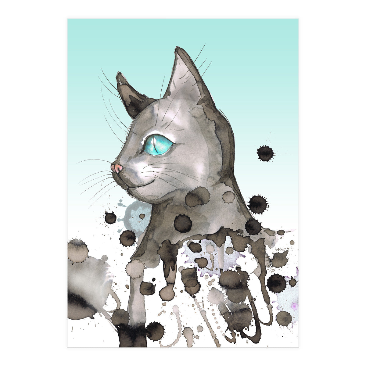 Wild grunge cat (Print Only)