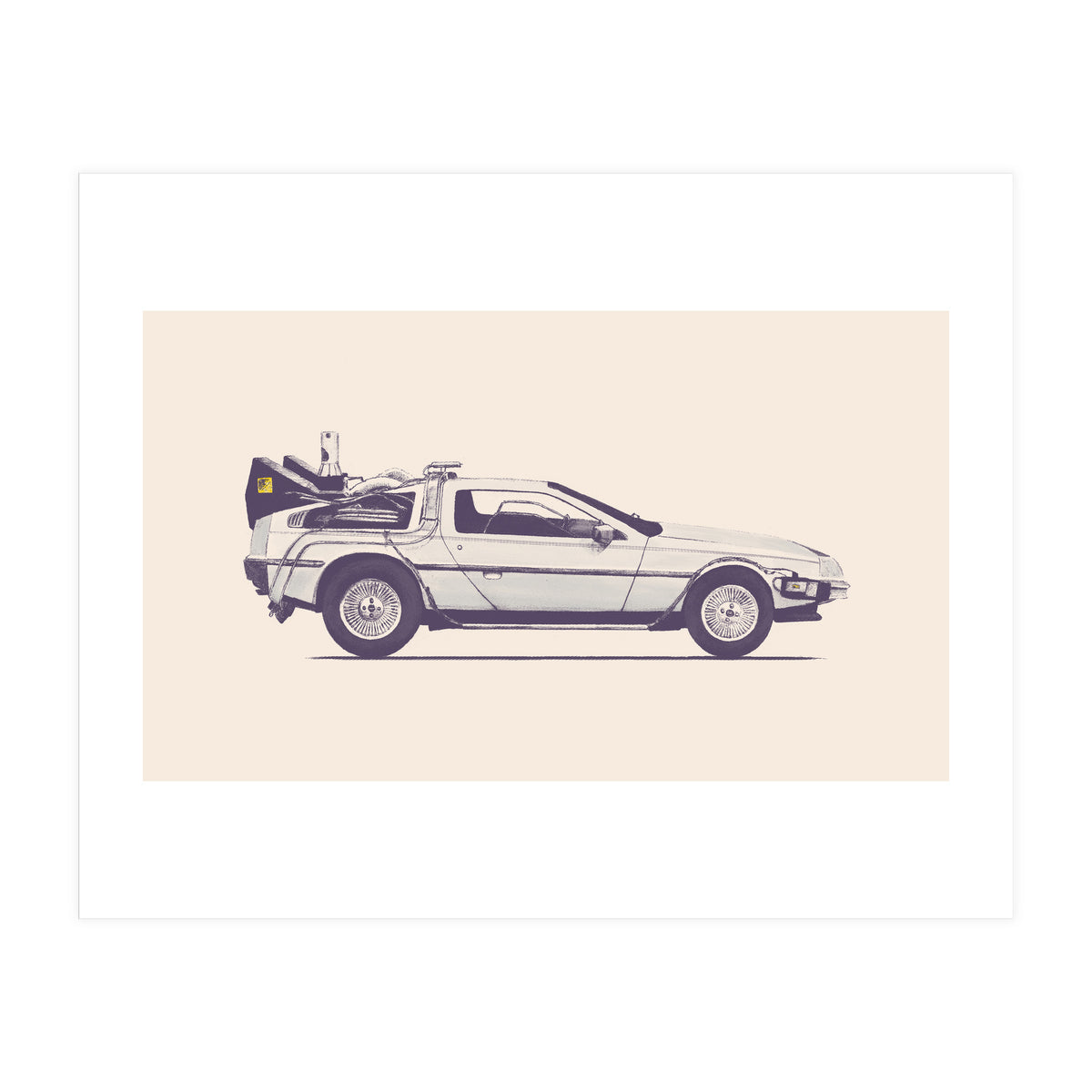 Delorean Back To The Future (Print Only)