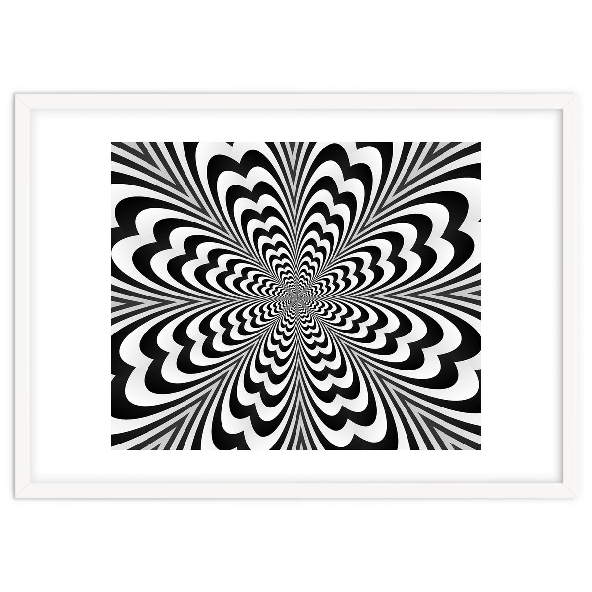 Abstract Spiral Black And White Optical Illusion