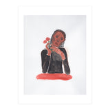 Lady with red roses (Print Only) thumbnail