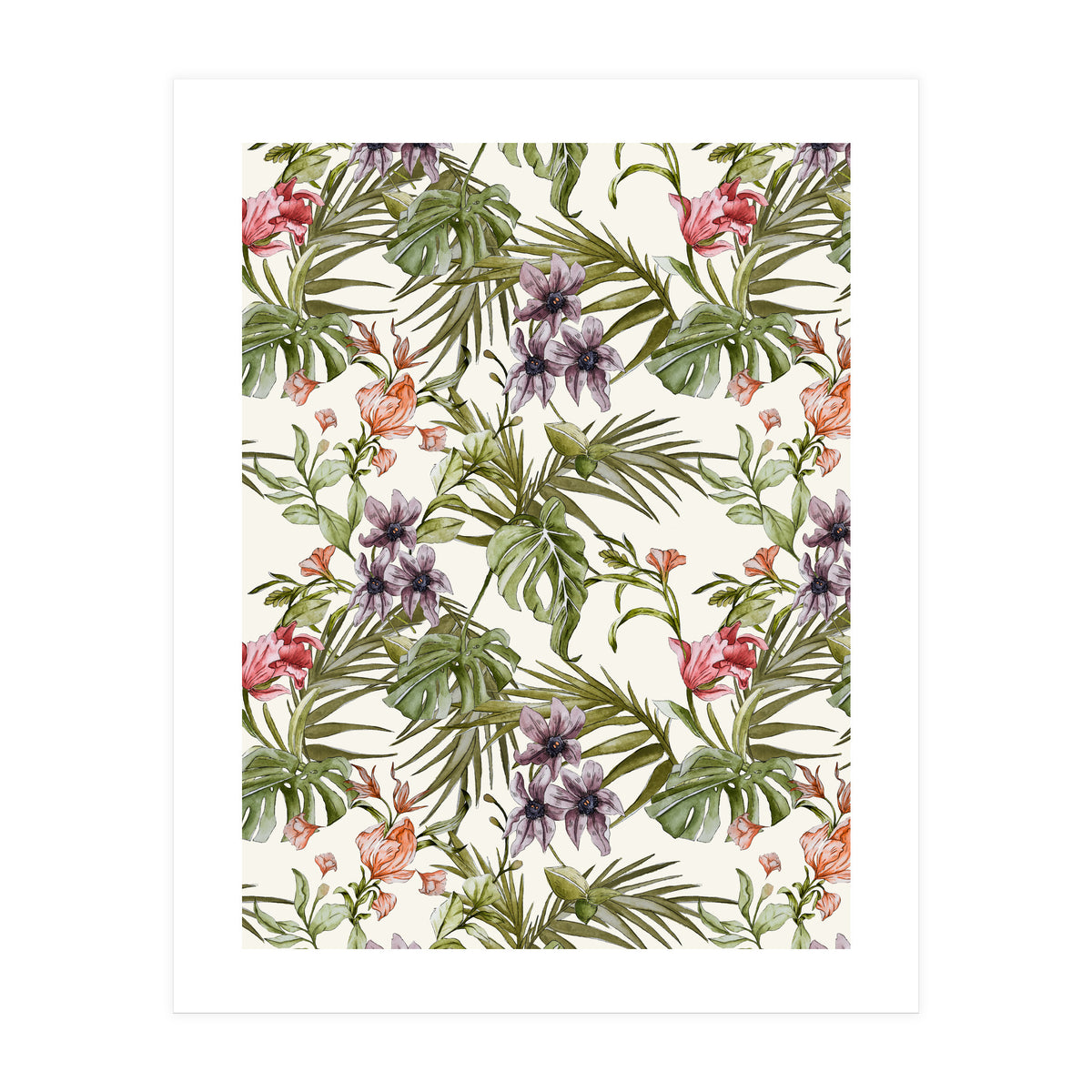Watercolor tropical foliage (Print Only)