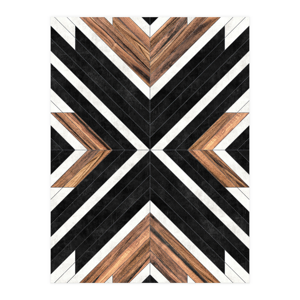 Urban Tribal Pattern No.1 - Concrete and Wood (Print Only)