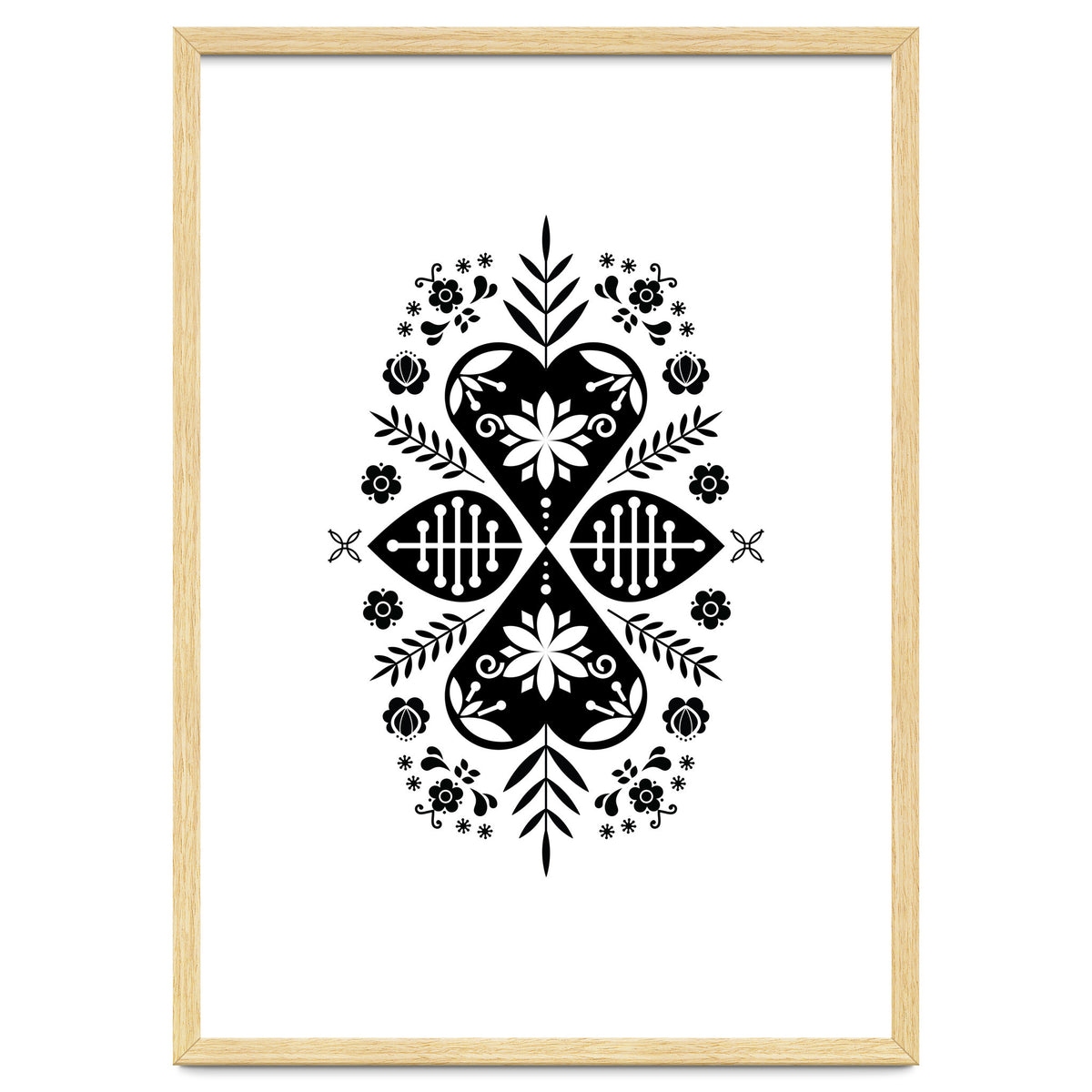 Scandinavian Folk Pattern Monochrome