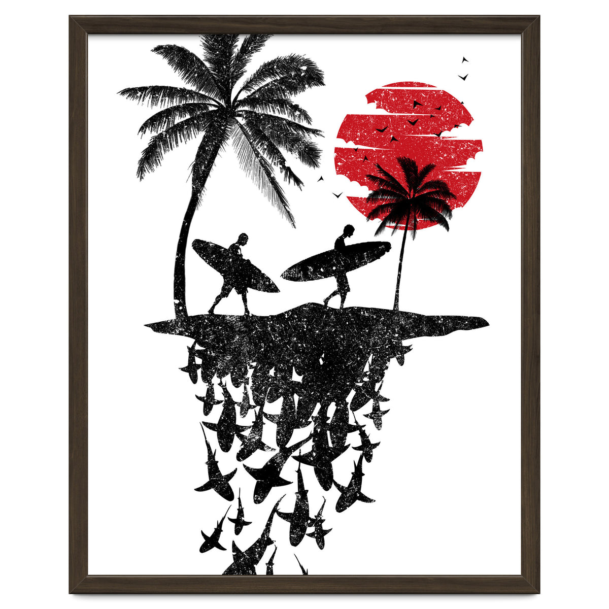 Surfer island sharks