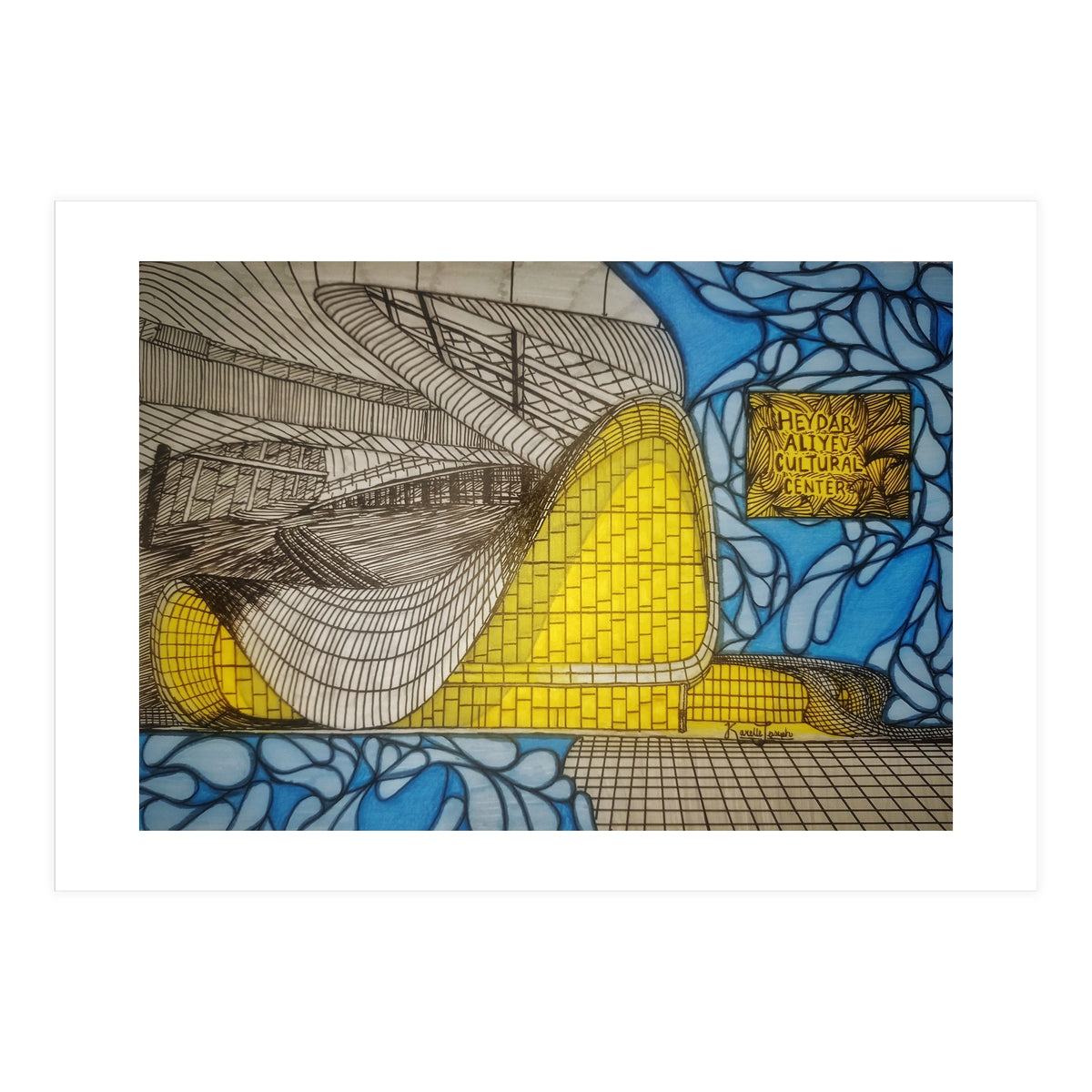 Heydar Aliyev Center Coloured (Print Only)