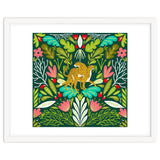 Cheetah Couple Illustration, Wild Cat Jungle Nature, Mandala Painting, Wildlife Tropical Tiger thumbnail
