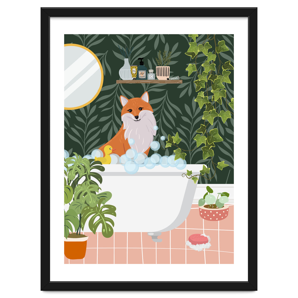 Fox Taking a Bath