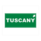 Let`s go to Tuscany, Italy! Green road sign (Print Only) thumbnail
