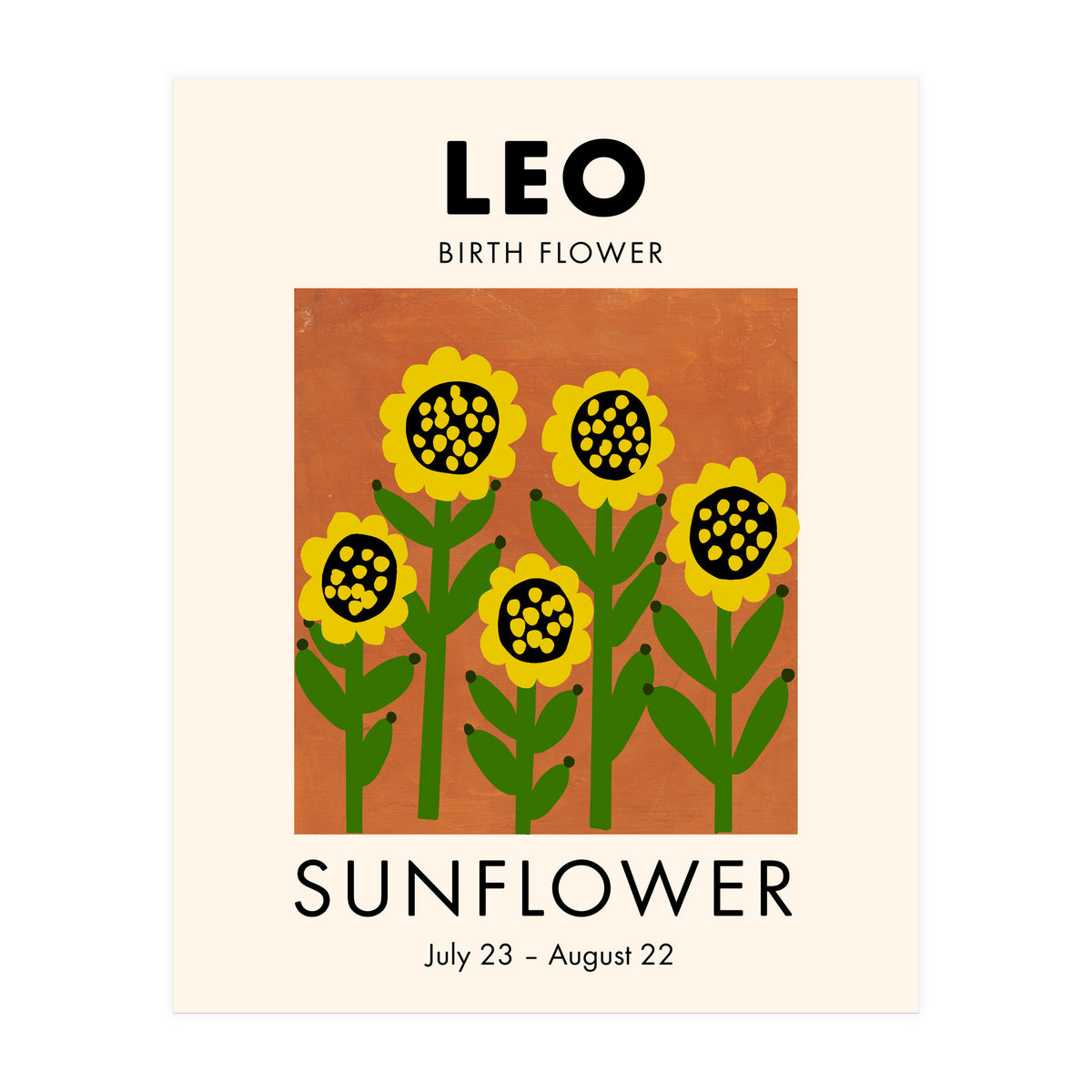 Leo Birth Flower Sunflower (Print Only)
