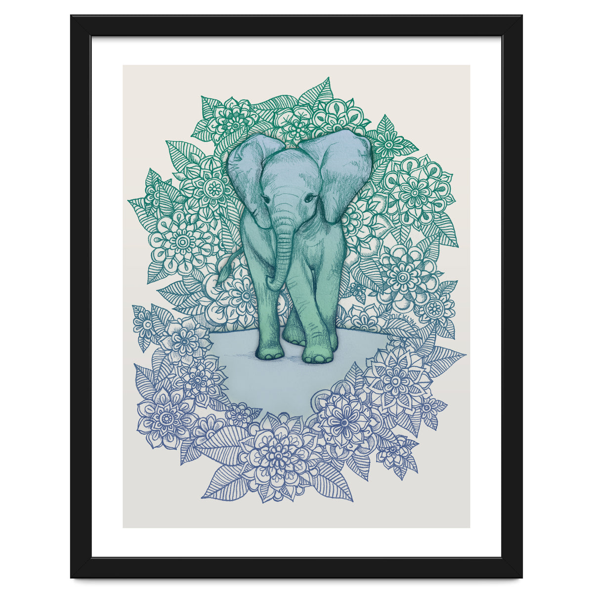 Emerald Elephant in the Lilac Evening