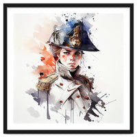 Watercolor Napoleonic Soldier Woman #4