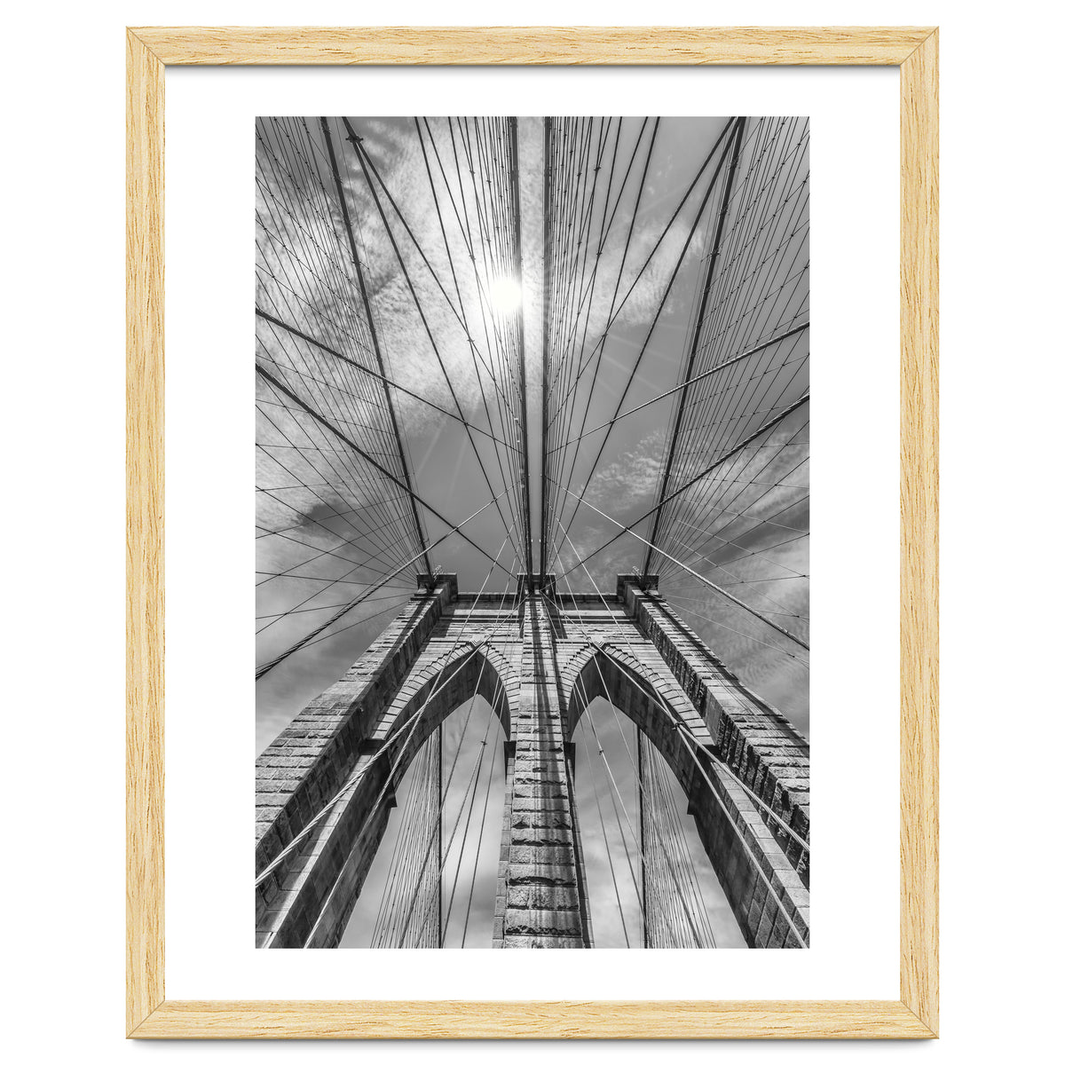 NEW YORK CITY Brooklyn Bridge in Detail | monochrome