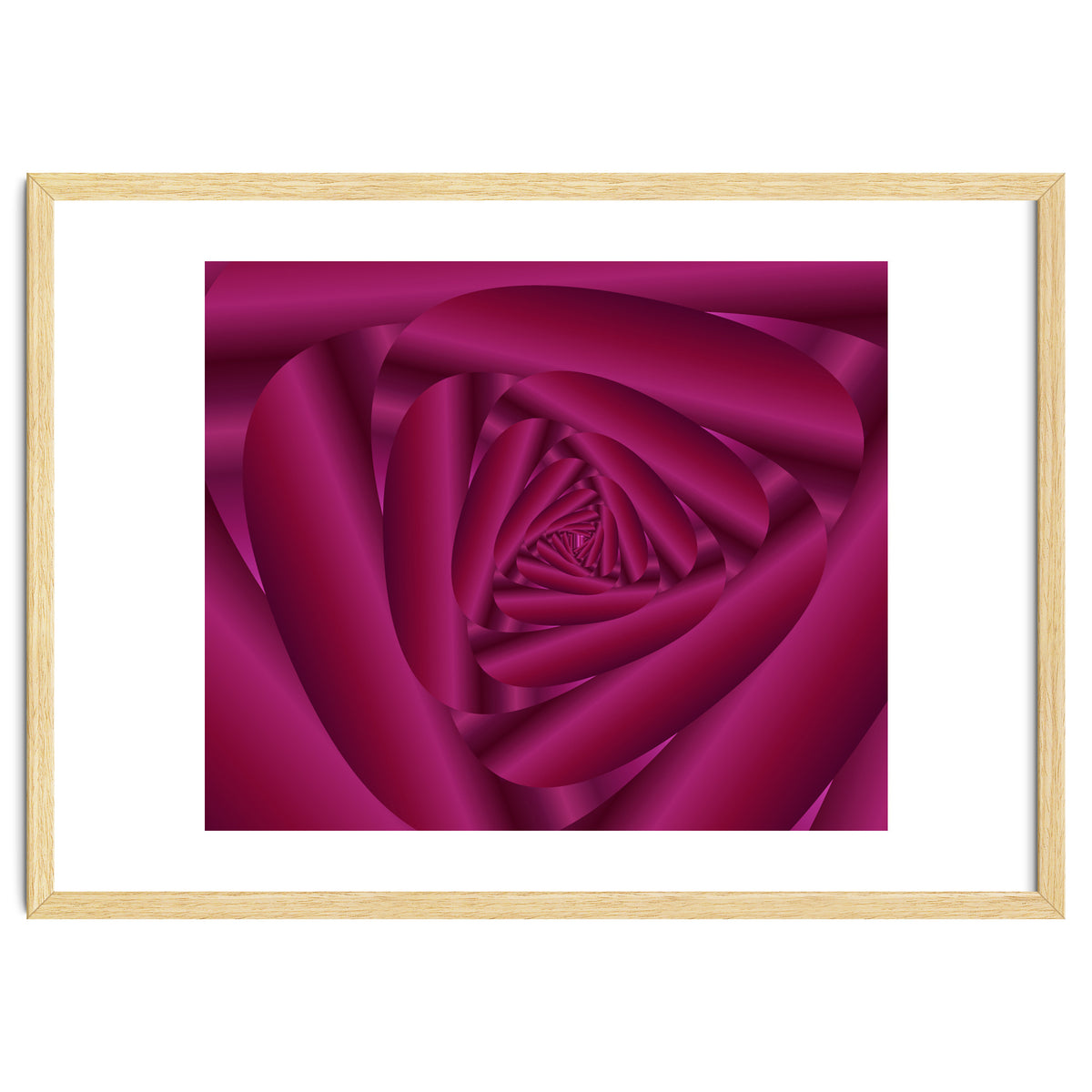 Pink Color Rose Swirl Art