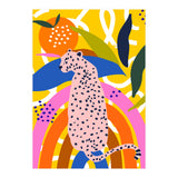 Leopard Somewhere Over The Rainbow, Maximalist Abstract Wildlife Jungle Botanical, Pop of Color Eclectic Animals Illustration (Print Only) thumbnail