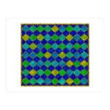 Ocean Breeze - Watercolor Moroccan Lattice (Print Only) thumbnail