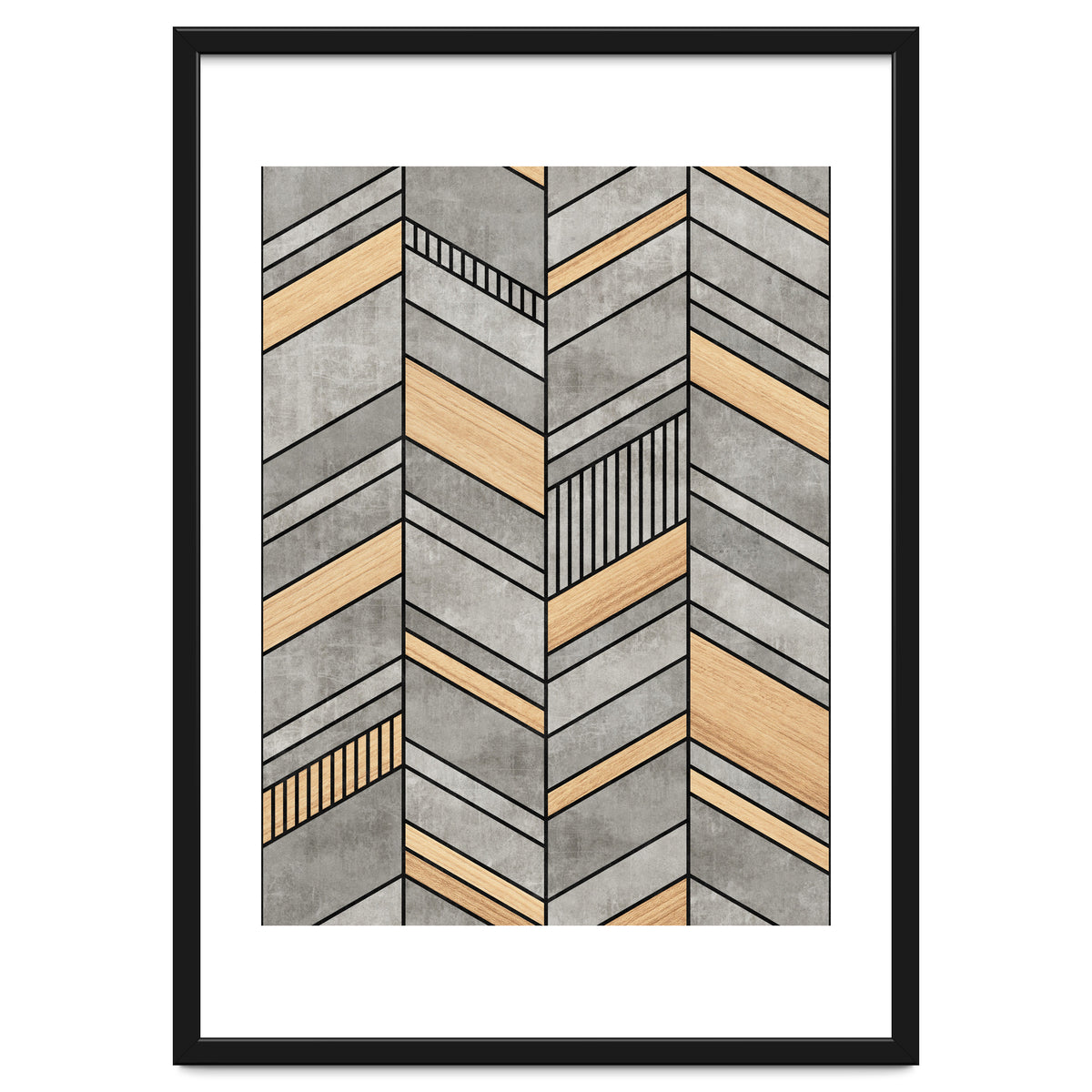 Abstract Chevron Pattern - Concrete and Wood