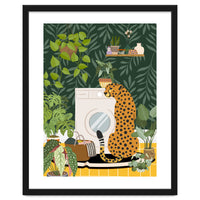 Cheetah in Tropical Laundry Room