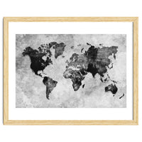 black and white world map