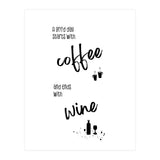 A good day starts with coffee and ends with wine (Print Only) thumbnail