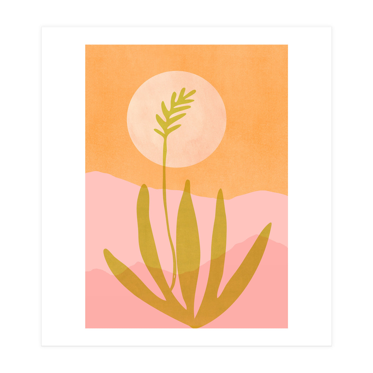 Desert Moon With Agave (Print Only)