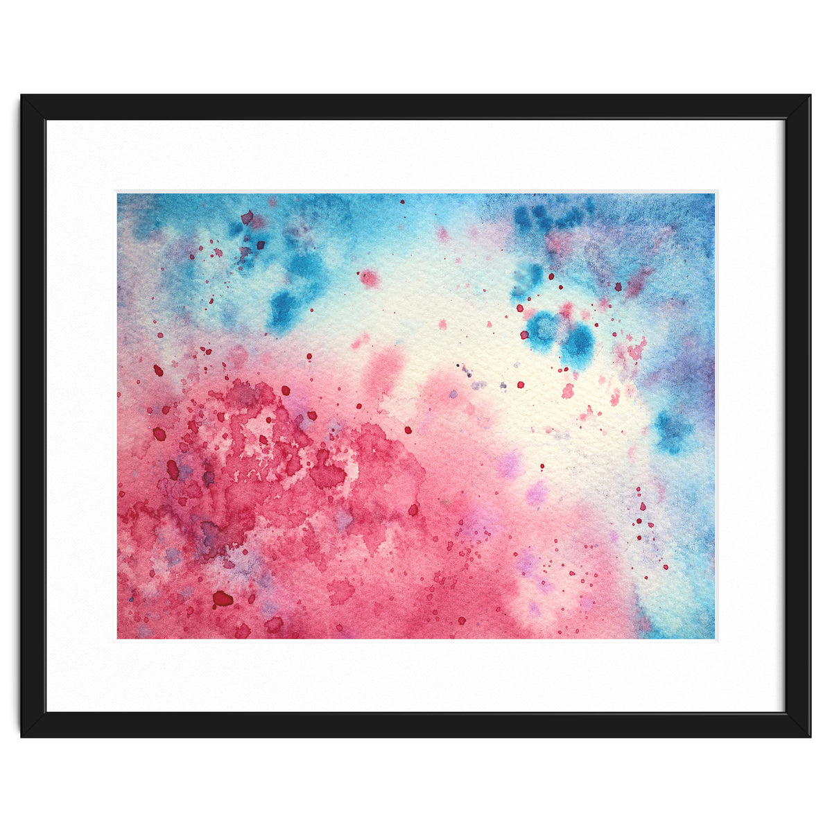 When pink meets blue || abstract watercolor