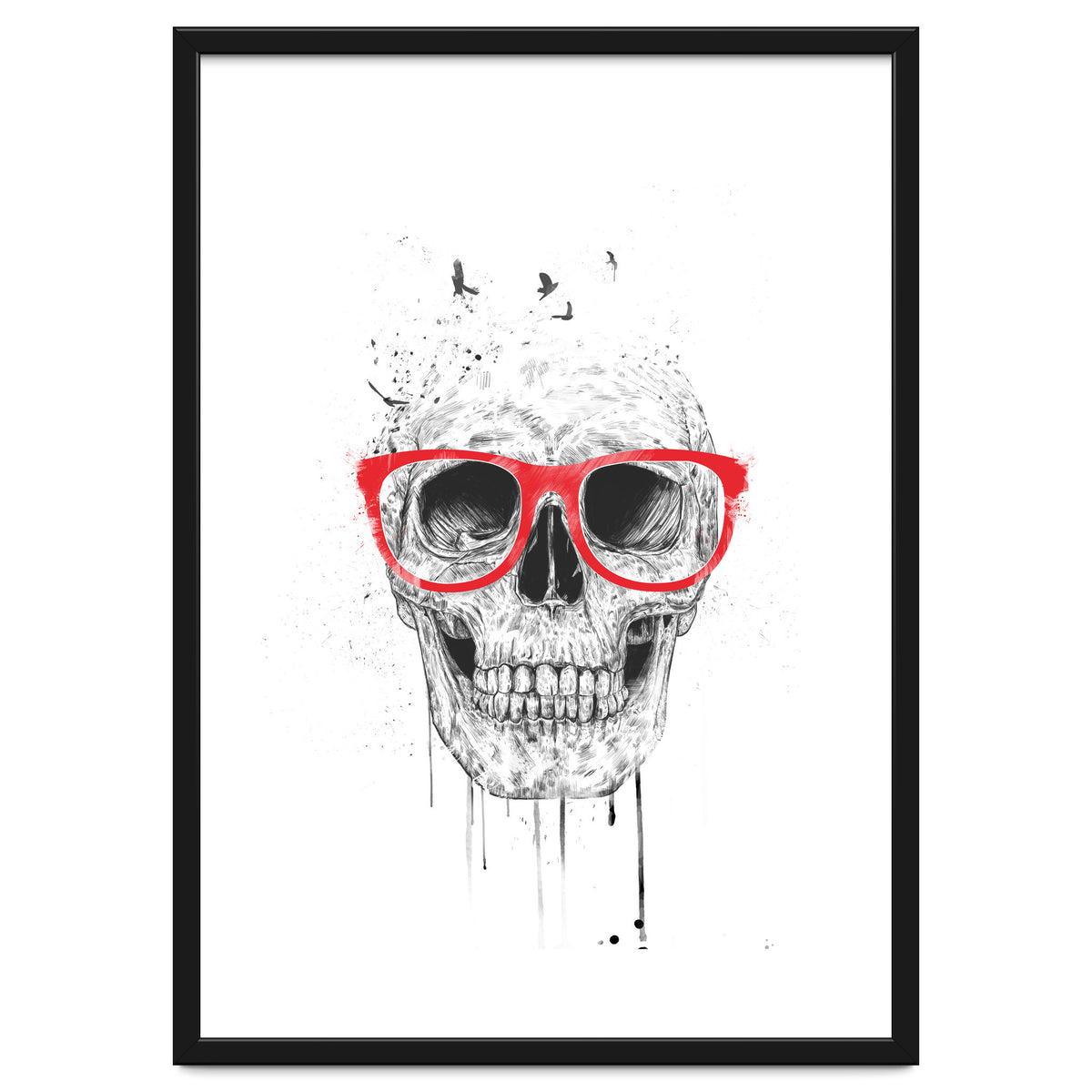 Skull With Red Glasses