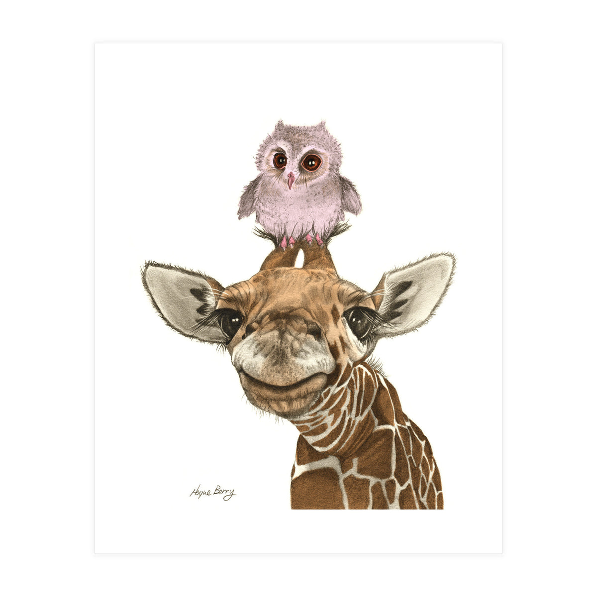 Giraffe and Owl (Print Only)