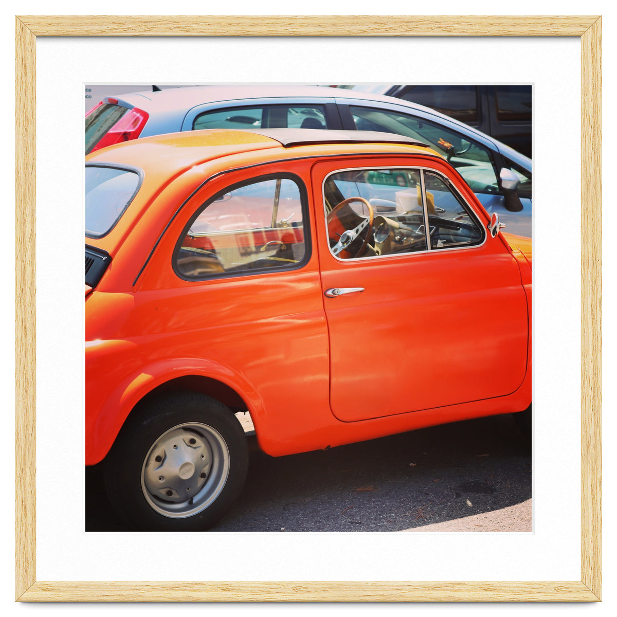 Classic orange Fiat 500