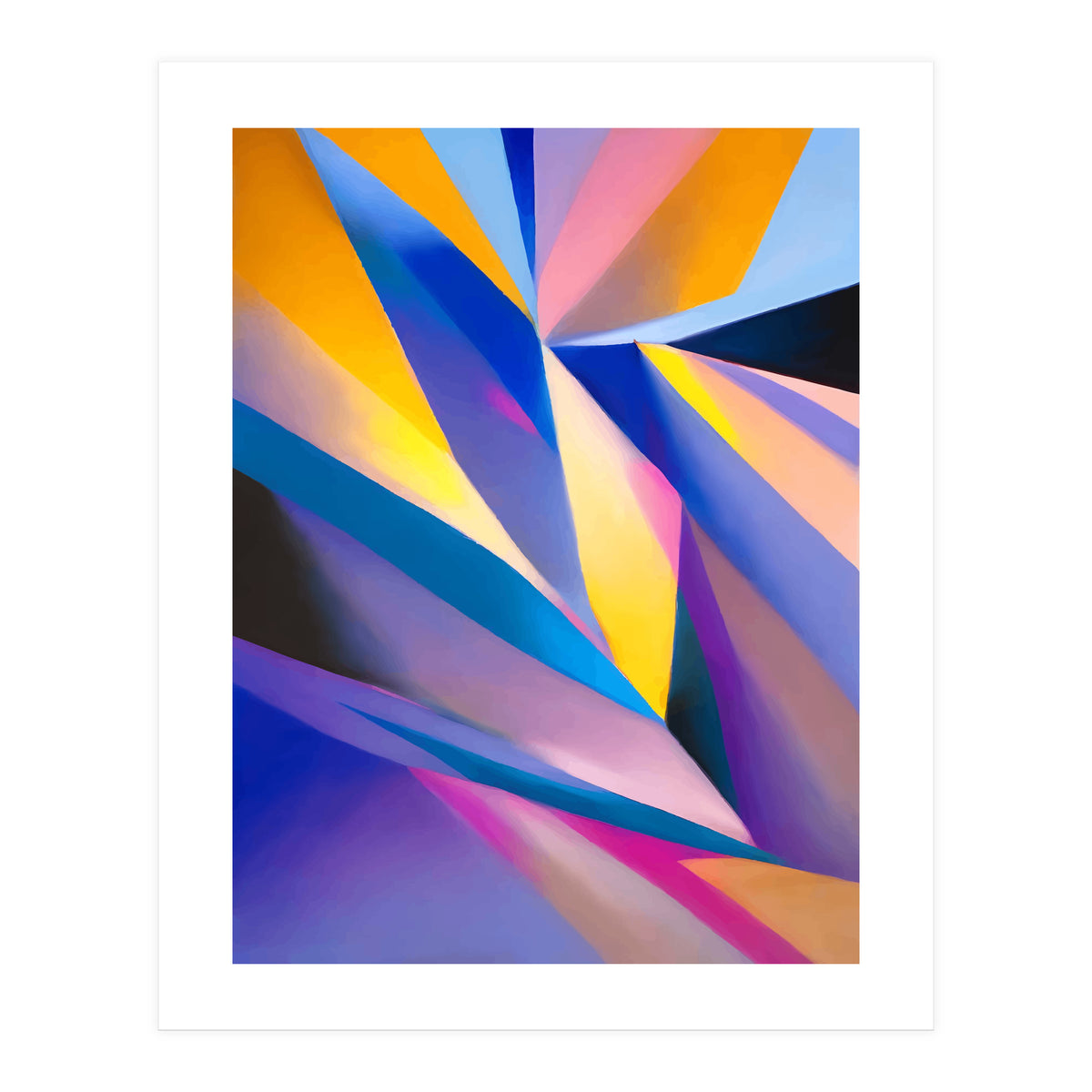 Painted Thoughts, Abstract Geometric Painting, Eclectic Maximalist Bohemian Shapes (Print Only)