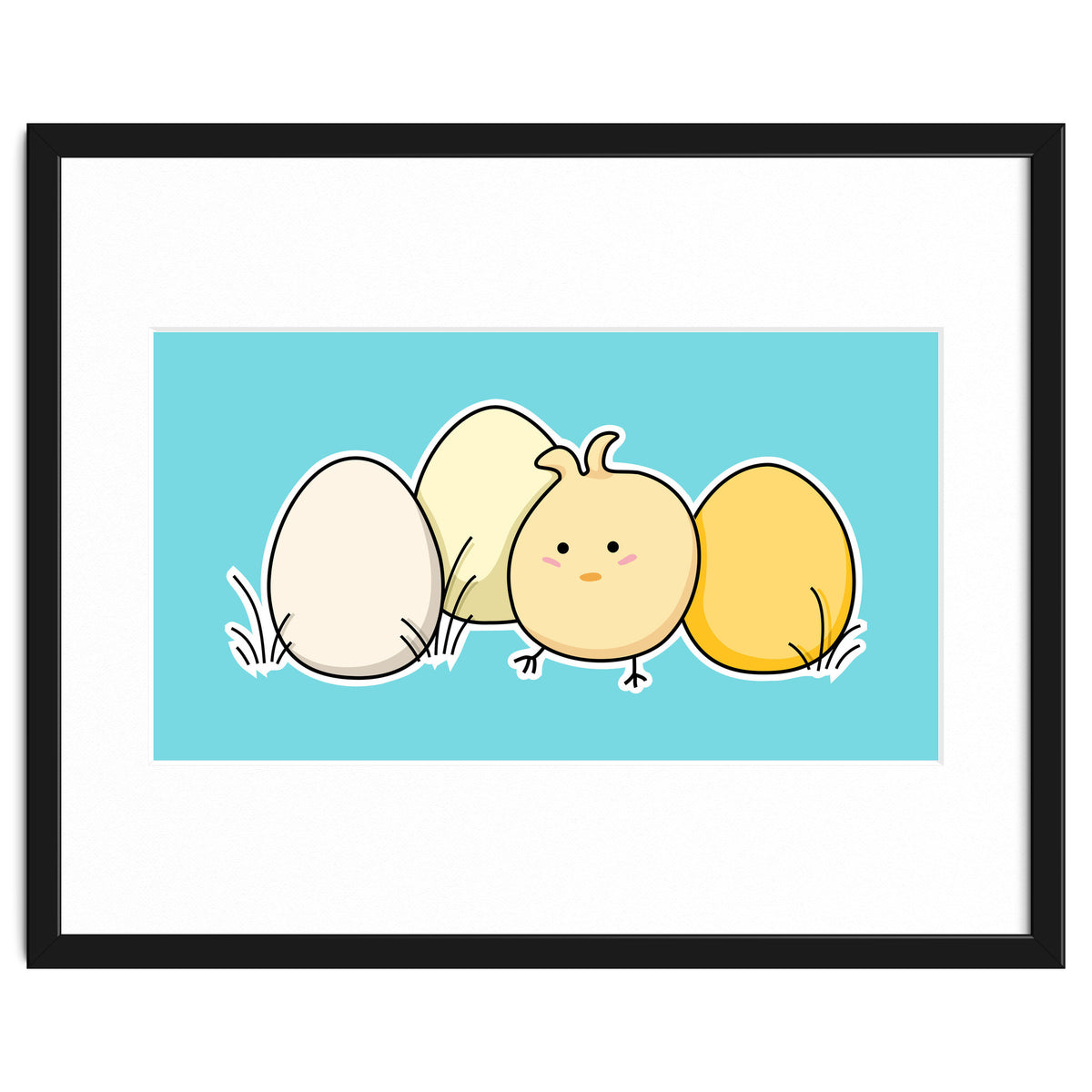 Kawaii Cute Chick And Eggs