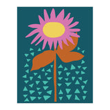Pink Flower on Teal  (Print Only) thumbnail