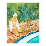 The Wild Side, Human & Nature Connection, Woman With Cheetah Cat, Tiger Painting (Print Only) thumbnail