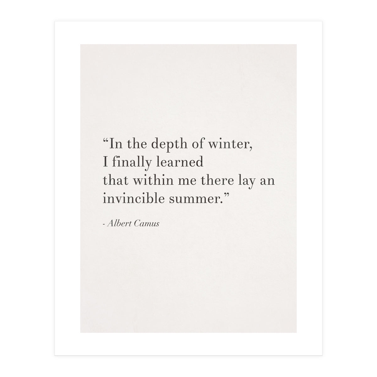 An Invincible Summer By Camus, White (Print Only)