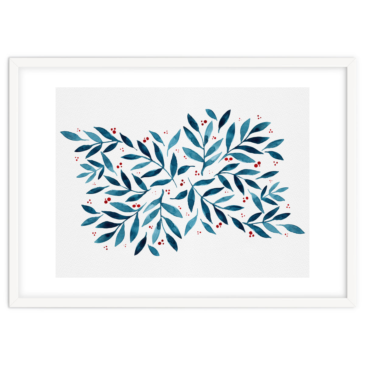 Teal Branches And Dots