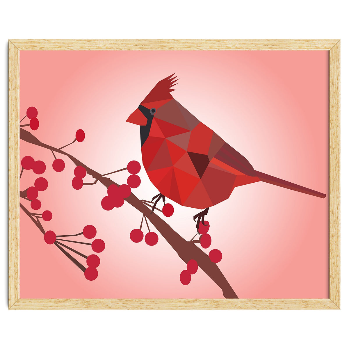 Northern Cardinal Bird Low Poly Art