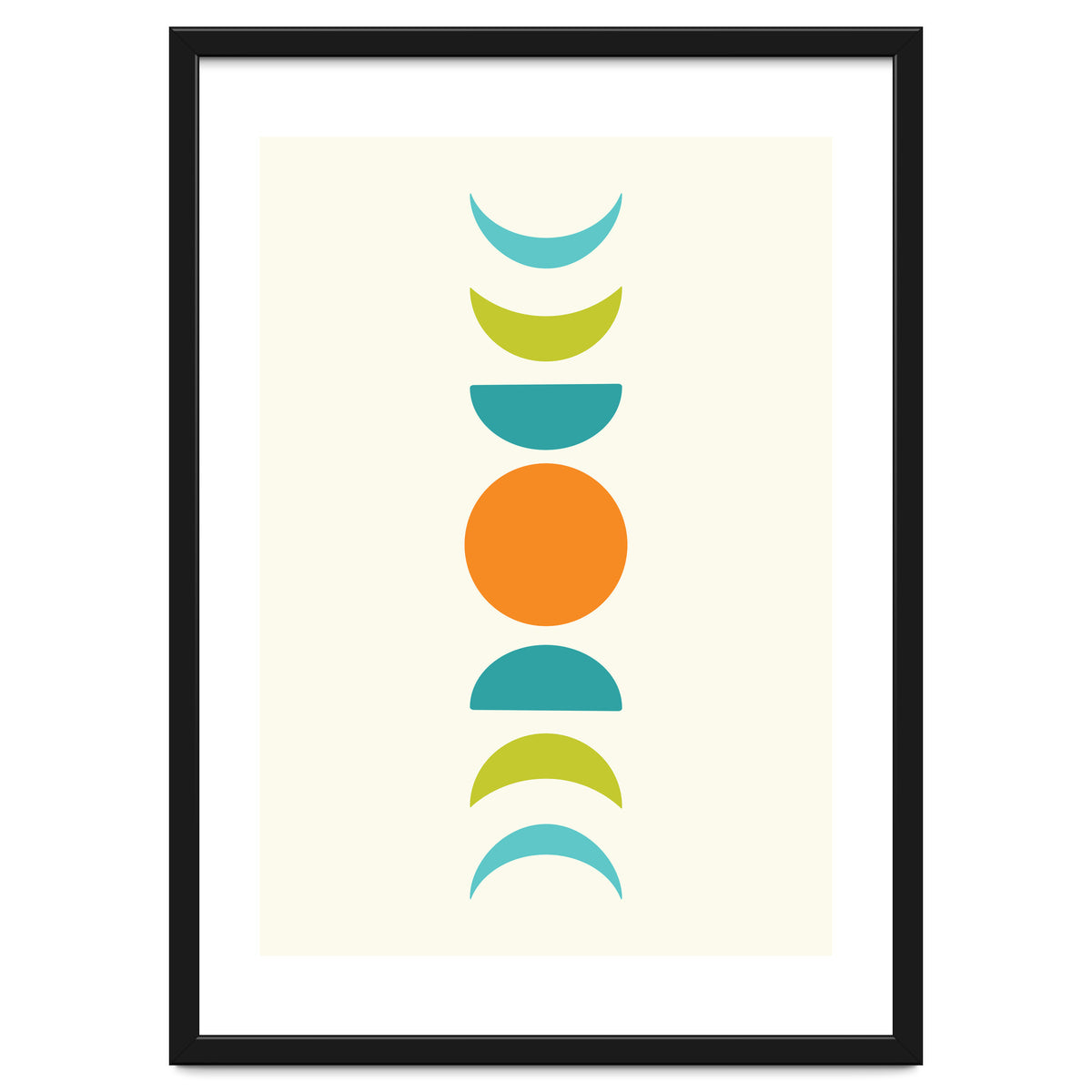 Abstract Moons Teal and Orange