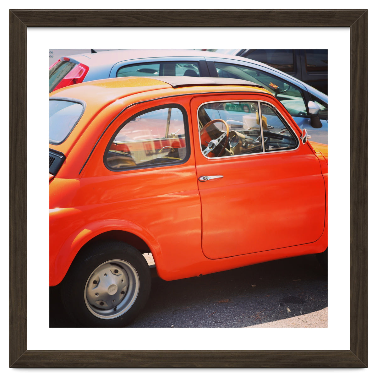 Classic orange Fiat 500