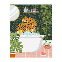 Cheetah in Tropical Bathroom (Print Only)