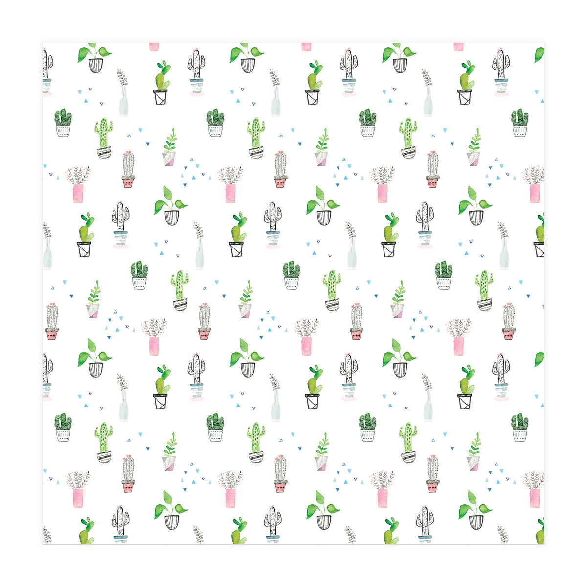 Cacti and plants pattern (Print Only)
