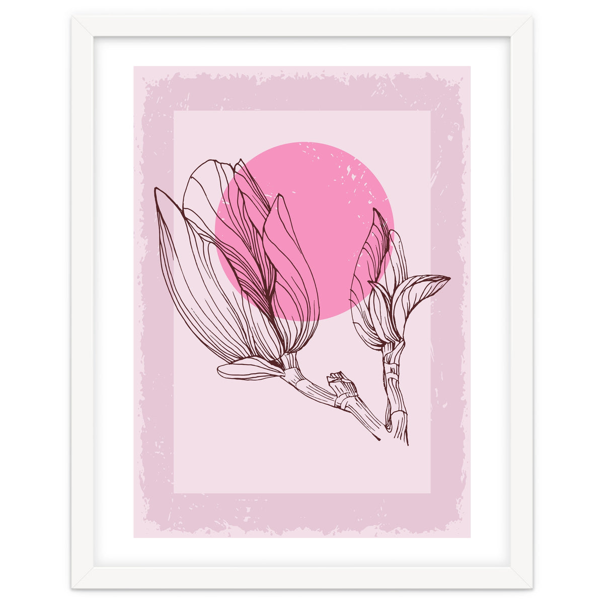 Magnolia Neutral Abstract Botanical