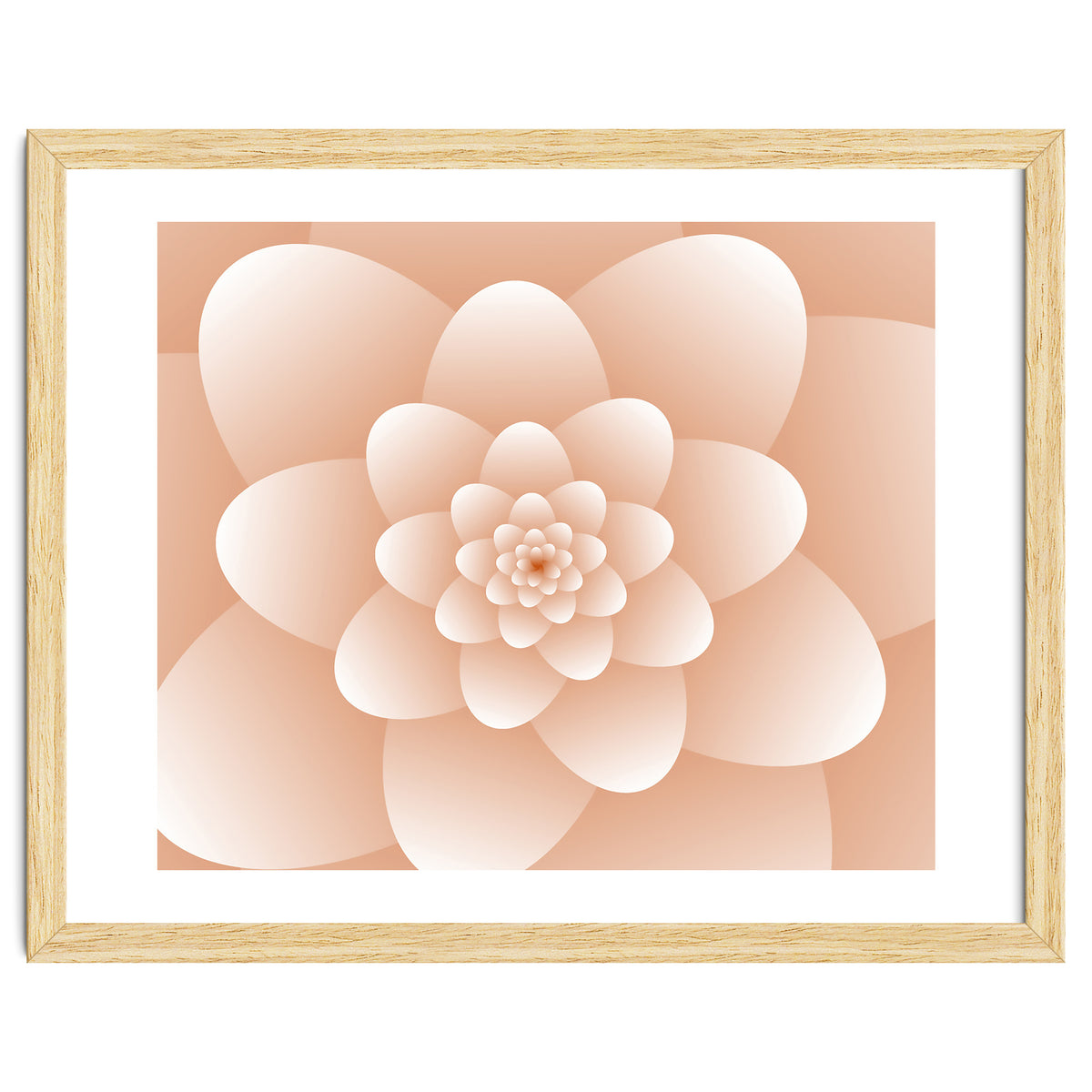 3d Abstract Orange Floral Spiral