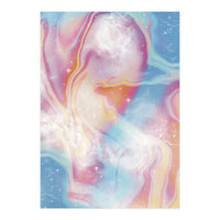 Pastel Pink Blue Space Marbling (Print Only)