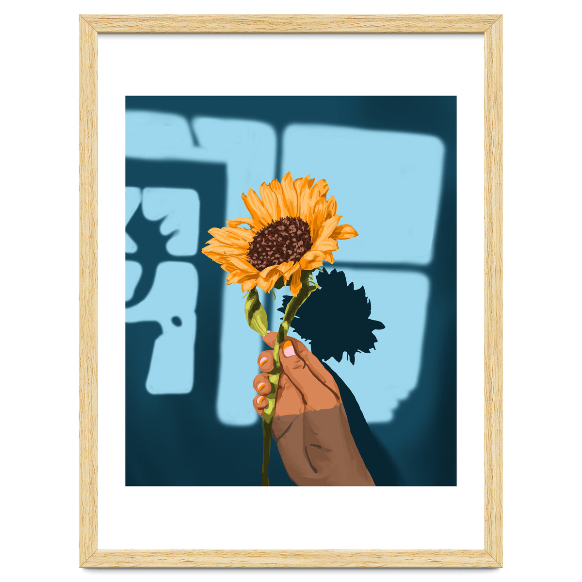 Sunflower Still Life | Flower Hand Painting | Sunny Day Shadow Hope Optimism Positivity Good Vibes